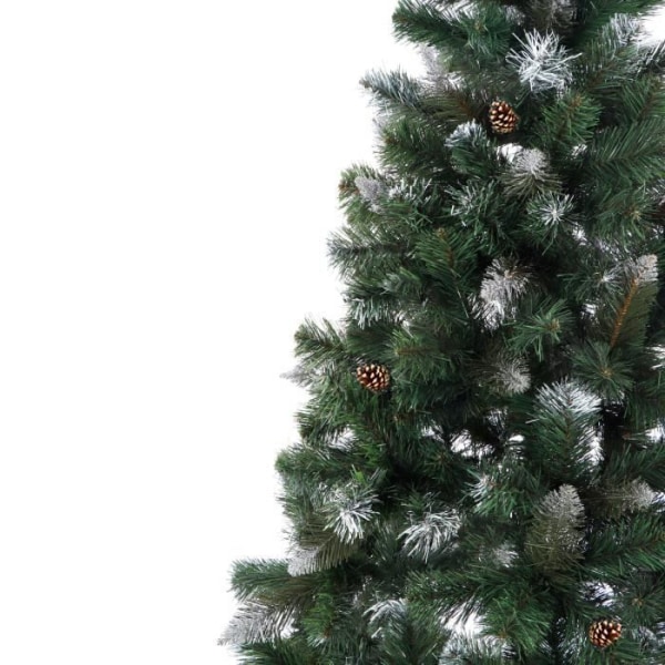 SPRINGOS® konstgjord julgran 180 cm Diamantgran med naturlig stam konstsnö och riktiga kottar