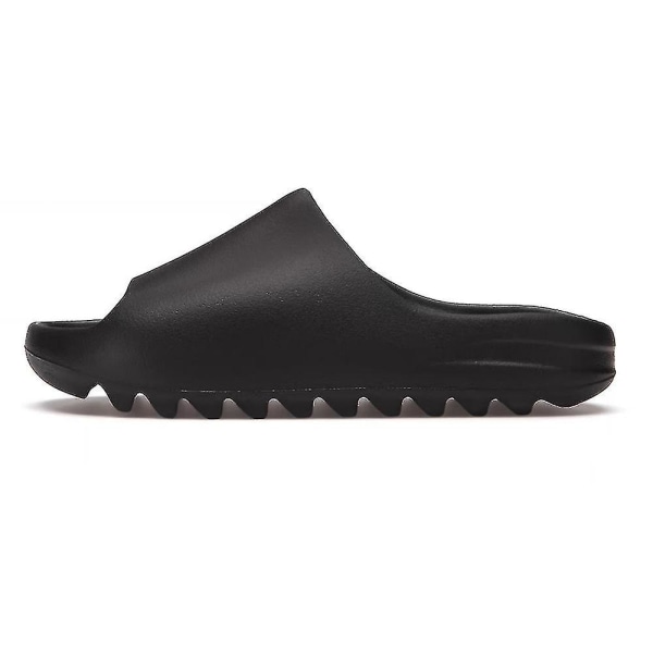 Sommar Yzy Slides Andningsbara Svala Strandsandaler Flip Flops Fiskmuns Tofflor Lättvikts Benvit Plus Storlek 35-4 Black 38