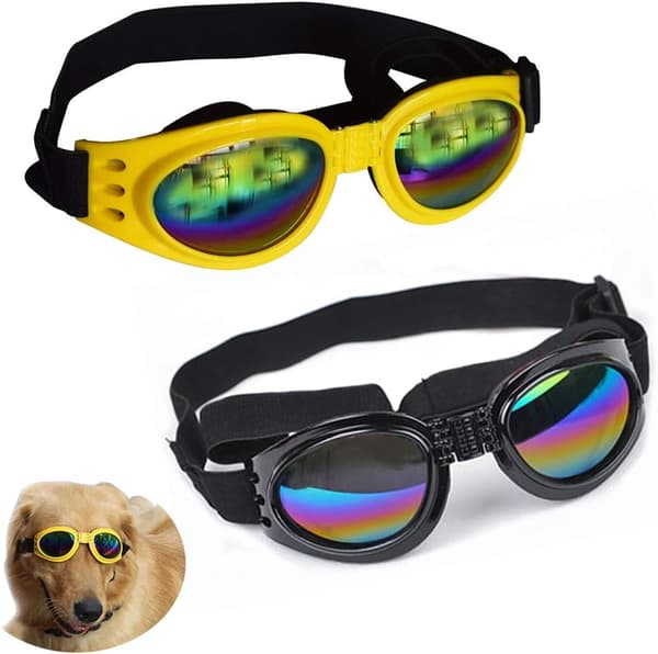 2 stk Stilig Hundebriller Vanntette Vindtette UV-beskyttelse