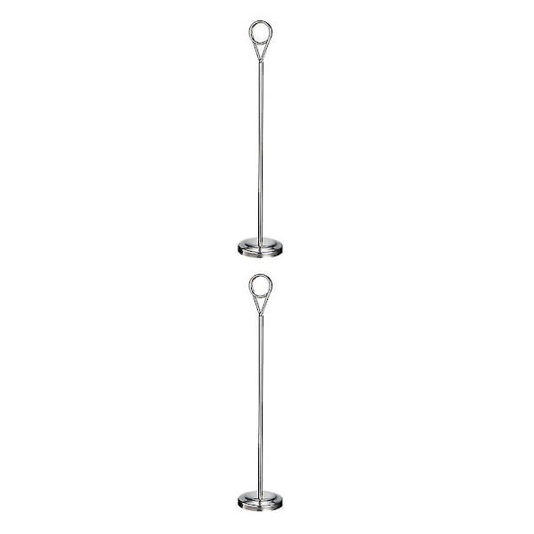 1/2/3/5 Bordnummerholder i rustfrit stål Skiltholder Fotostativ Til Silvery 35cm 2PCS