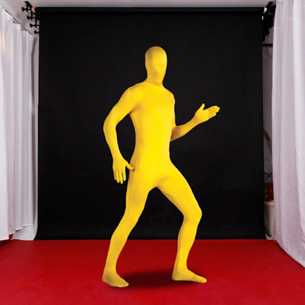 Unisex Spandex Stretch Voksen Kostume Forsvinding Mand Body Suit Karnevalskostumer Yellow 135-145cm
