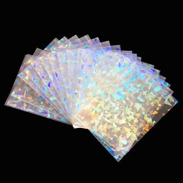 100 st Glas Blinkande Kort Film Holografisk Idol Fotokort Fodral Ta-rot YGO Ultra Super Card Protector 65x90mm