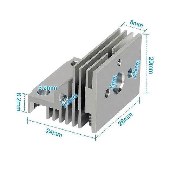 Til K1/K1 MAX Hot End Radiator Kit Metal Radiator til 3D Printer Tilbehør Radiator 5 stk