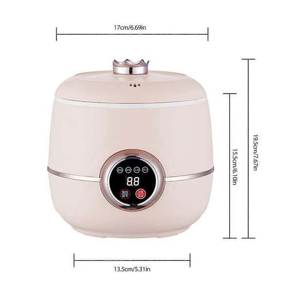 Mini elektrisk riskoger multifunktionel intelligent riskoger til hjemmet med non-stick gryde