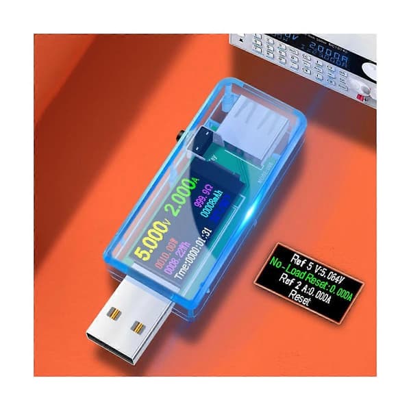 USB-tester DC Digital Voltmeter Amperemeter Spænding Amperemeter Detektor Mobil Strømoplader Indikator Blå
