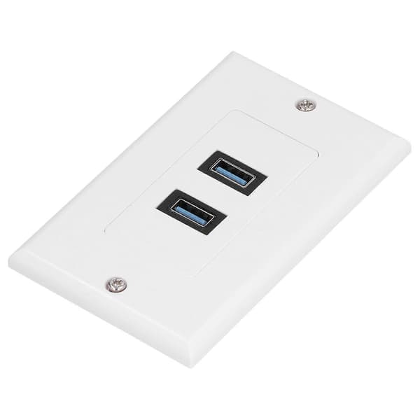 USB 3.0 Veggplate Dataoverføring 2-ports USB 3.0 Komponent Kompositt Veggpanel for Lading