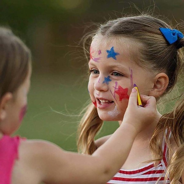 24 färger Säkerhet Ansikts- och kroppssminkning Kritor Tvättbara pigmentfärger för scenuppträdande Cosplay-festtillbehör för barn