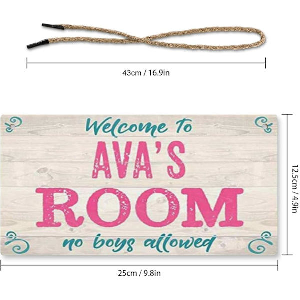 Inga pojkar tillåtna tecken, Personlig flicka Cave Sign Custom Name Girls