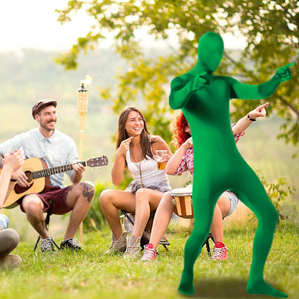 Unisex Spandex Stretch Vuxen Kostym Försvinnande Man Body Suit Karneval Kostymer Green 175-185cm