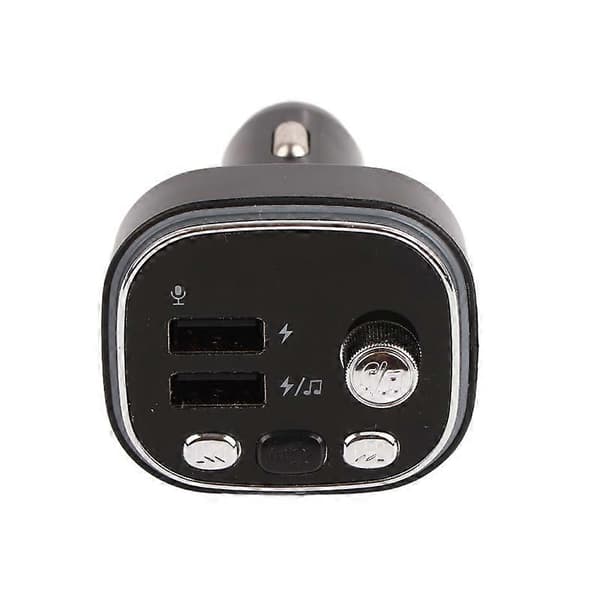 Bil Bluetooth-spiller 2 USB-porter Lader 7 fargelys FM-sender for håndfri samtale Sølv