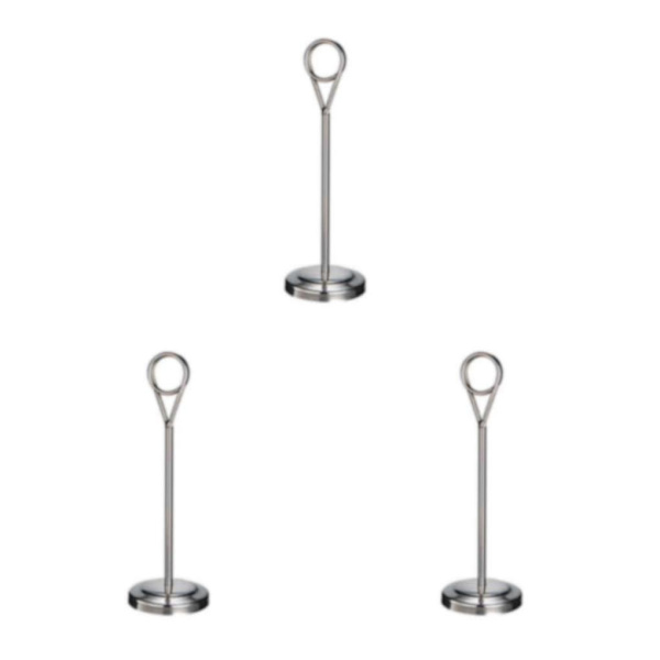 1/2/3/5 Bordnummerholder i rustfrit stål Skiltholder Fotostativ Til Silvery 20cm 3PCS