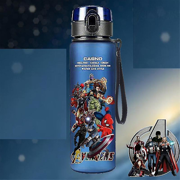 Hämähäkkimies Hulk Anime Juomapullo Rautamies Kapteeni Amerikka Pojat Sarjakuva Muoviset Juomakupit Lapset Aikuisten Vesilasi 560ml 22