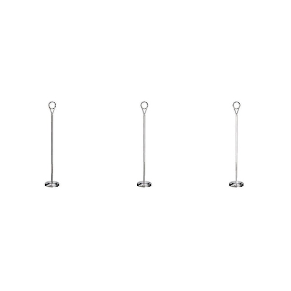 1/2/3/5 Bordnummerholder i rustfrit stål Skiltholder Fotostativ Til Silvery 40cm 3PCS