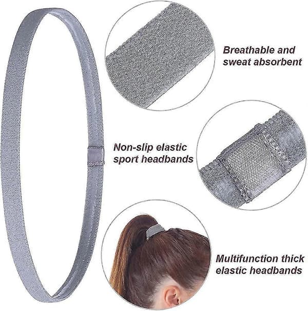 9 Stykker Gave Tykke Sklisikre Elastiske Sportshårbånd, Elastisk Silikon