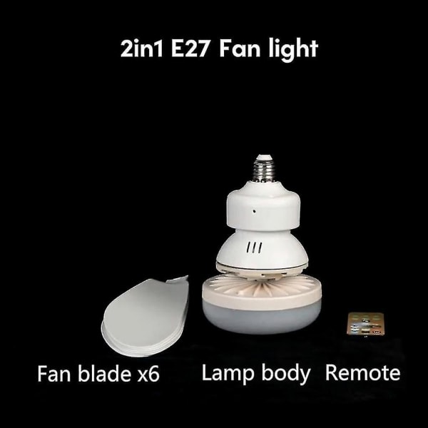 E27 Modern Reversibel Takfläkt Ljus 40w Sovrum Fjärrkontroll Fläkt Ljus Blue Crystal lampshade