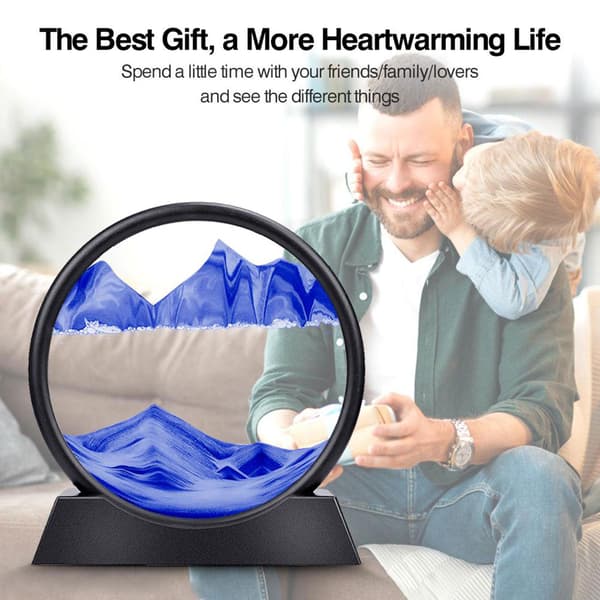 Moving Sand Art Frame 3D Deep Sea Sandscape Decoration Moving Sa blue One-size