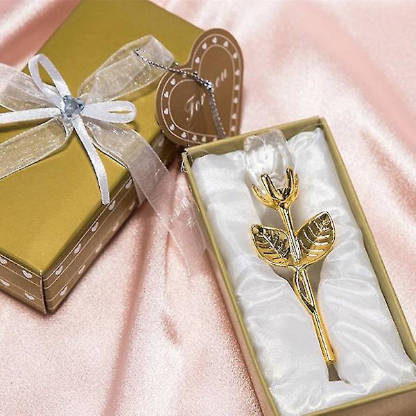 Ny Alla hjärtans dag present till flicka Pojkvän Mini Kristall Rose Blomma Bröllopspresenter Till gäster Festfavoriter Presenter