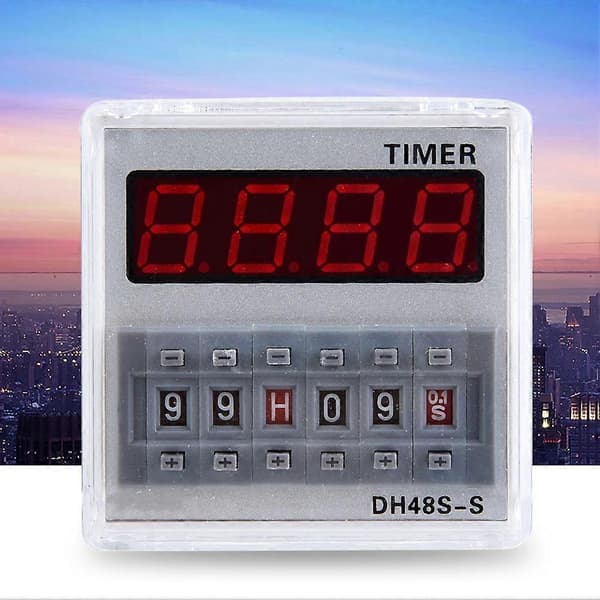 Programmerbart tidsrelä 0.1S-99H 8-stift DH48s s (24V AC/DC)