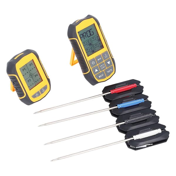 Digital Matlaging BBQ Termometer ABS Trådløst Ovn Mat Røyk Termometer med 4 Prober