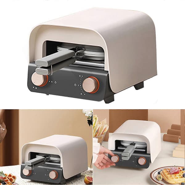 Hjem Frokostmaskin Elektrisk Sandwich Brød Vaffel Kake Maker Multifunksjonell Baker