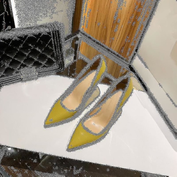 Sexiga rödbottna dampumpar - tunna högklackade skor med spetsig tå (6cm/8cm/10cm) - Perfekt för bröllop yellow 6cm 36