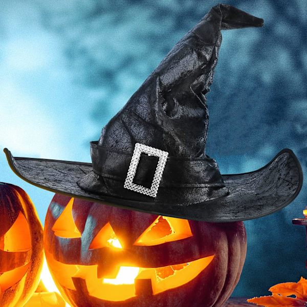 Halloween Noitahattu Velho Miehet Naiset Musta Puku Cosplay Juhlatyttö