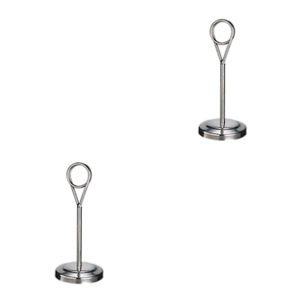 1/2/3/5 Bordnummerholder i rustfrit stål Skiltholder Fotostativ Til Silvery 15cm 2PCS