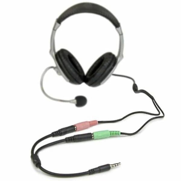 Hovedtelefon Splitter TRRS Headset Adapter Y Splitter Kabel Stereo Han Til 2 Hun