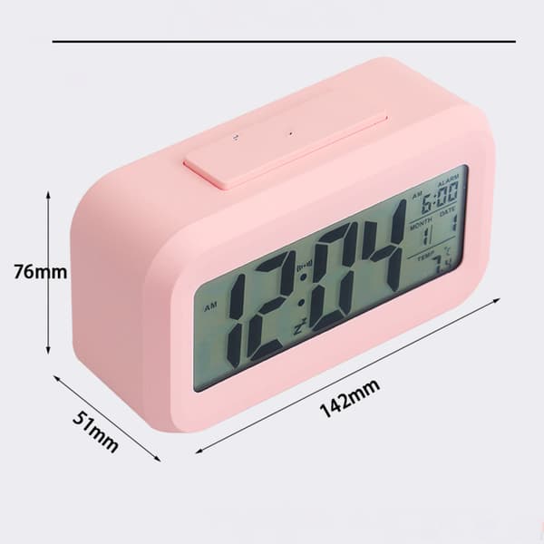 #Svart digital vekkerklokke LED-skjerm#