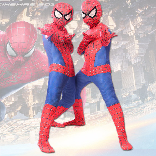 Kids Spider-Man Halloween Cosplay Maskerad kostym Jumpsuit Red 160-170cm