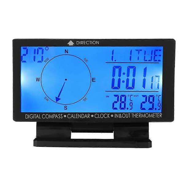 CD60 Multifunksjonell Digital Biltermometer med Tidsnavigasjonsfunksjon