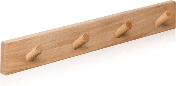 Puinen seinävaateteline - 4 koukkua - Seinävaatekoukku - Design Seinävaateteline