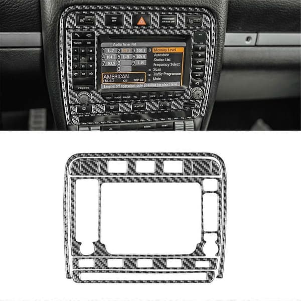 For 2003-2010 LHD karbonfiber senterkonsoll A/C kontrollpanel deksel trim tilbehør