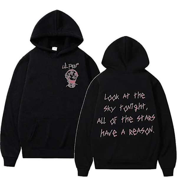 Rapper Lil Peep Tour Concert Hoodie Mænds Hip Hop Fashion Pullover Sweatshirt Unisex Casual Langærmet Hættetrøje Gotisk Streetwear Sort XXXL