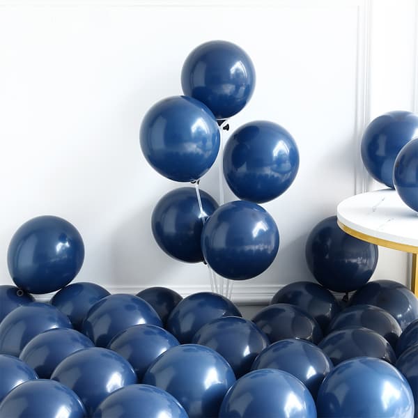 Navy Blå Ballongbue Sett, 66 stk Blå Gull Bursdagsballongbue