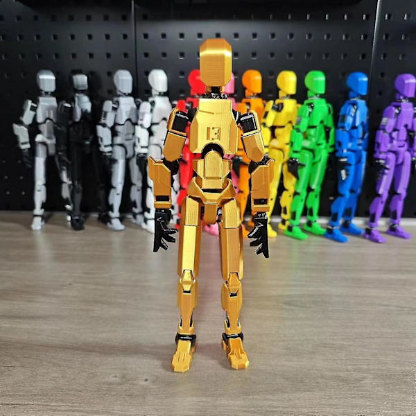 T13 Actionfigur, Titan 13 3D-tryckt Actionfigur, Lucky 13 Actionfigur, Nova 13 Actionfigur Dummy 13 Actionfigur Gold