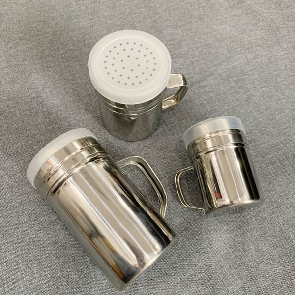Store metall salt pepper strøere - med håndtak - krydder
