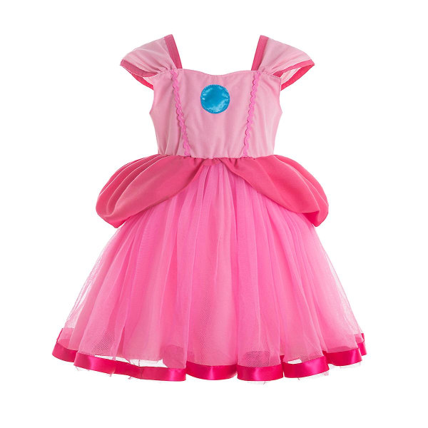 Princess Peach Costume Princess Daisy Costume Klänningar Inspirerad Tutu Klänning Födelsedagsoutfit Halloween Kostym Prinsessan Tutus,rapunzel 6T