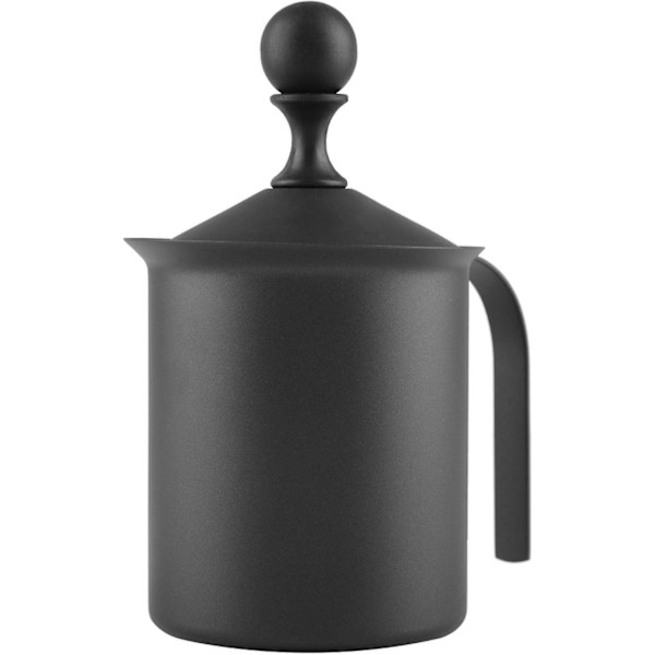 Manuell Melkeskummer, rustfritt stål, manuell dobbel netting melkeskummer, skummaskin, kaffe, cappuccino, dekorasjonsverktøy 800ML