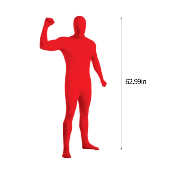 Unisex Spandex Joustava Aikuisten Naamiaisasu Katoava Mies Kokovartalopuku Karnevaaliasut Red 155-165cm