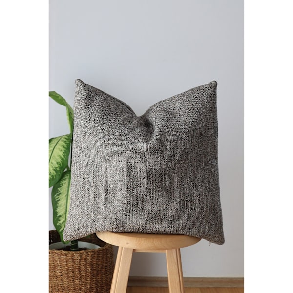 Grå Linned Pyntepudebetræk Gray 10x18 inch - 25x45 cm