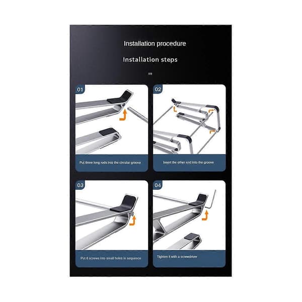 Bærbar stativ opbevaring aluminiumslegering tablet stativ desktop universel varmeafledning computer stativ, sølv