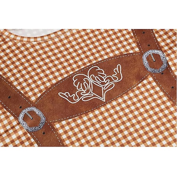 Oktoberfest Herr T-shirt med Korta Ärmar - Bavarisk Kostym ORANGE XL