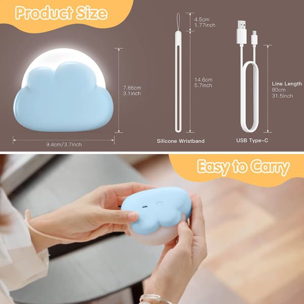 Sky-Nattlys for Barn, Baby Nattlys, med 4 Lysstyrker og