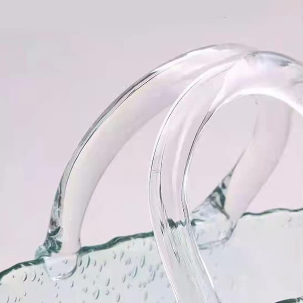 Handväska formad klar vas, klar väska glas blomvas för hem bröllopsdekor Light blue