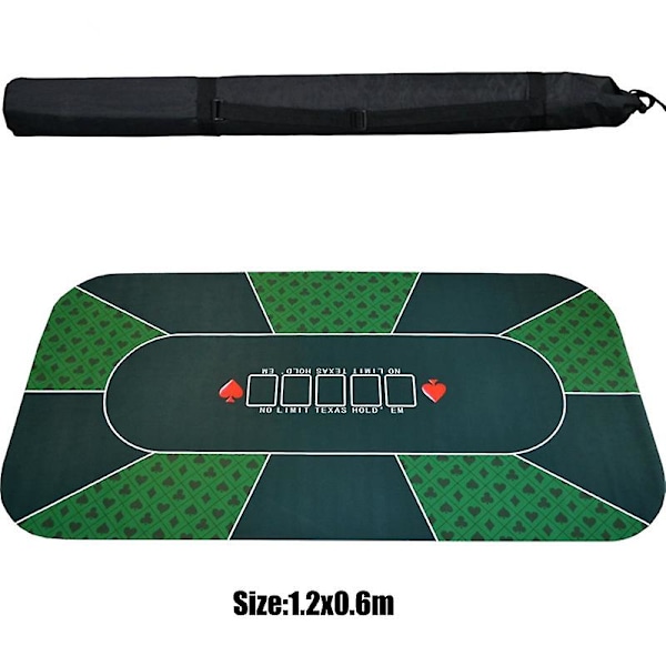 Het 1,2 m Deluxe Suede Rubber Texas Hold'em Pokers Tafelkleed Met Bloemenpatroon Casino Poker Set Bordspel Mat Poker Accessoire 3