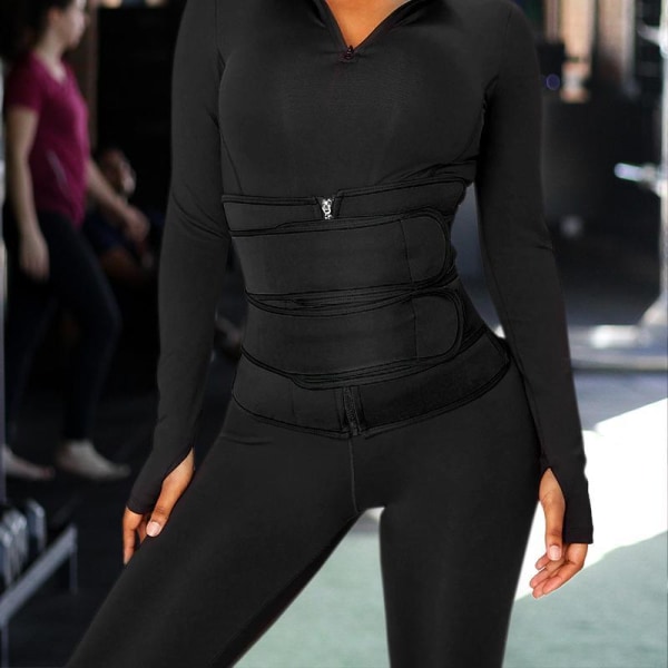 Waist Trainer kahdella nauhalla, musta - Black M