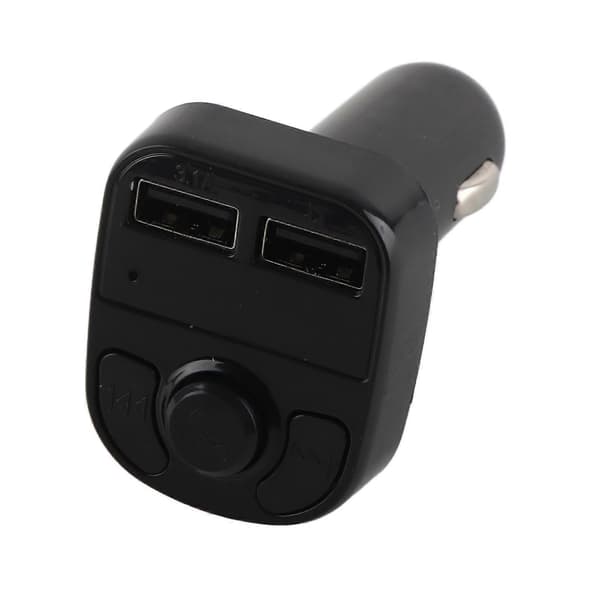 Bil Bluetooth Mobiltelefonoplader Sort 12-24V FM-sender MP3-afspiller Dobbelt USB-opladning