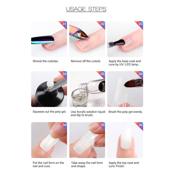 15 ml självlysande polygel nagelförlängning UV LED-lampa härdad nail art Glödande kristallförlängningsgel manikyrvårdslackverktyg 31