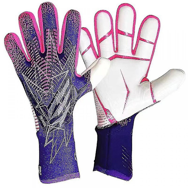 Professionella silikongummi Vattentäta halkfria handskar Latex Fotbollsmålvakt för vuxna barn purple 6